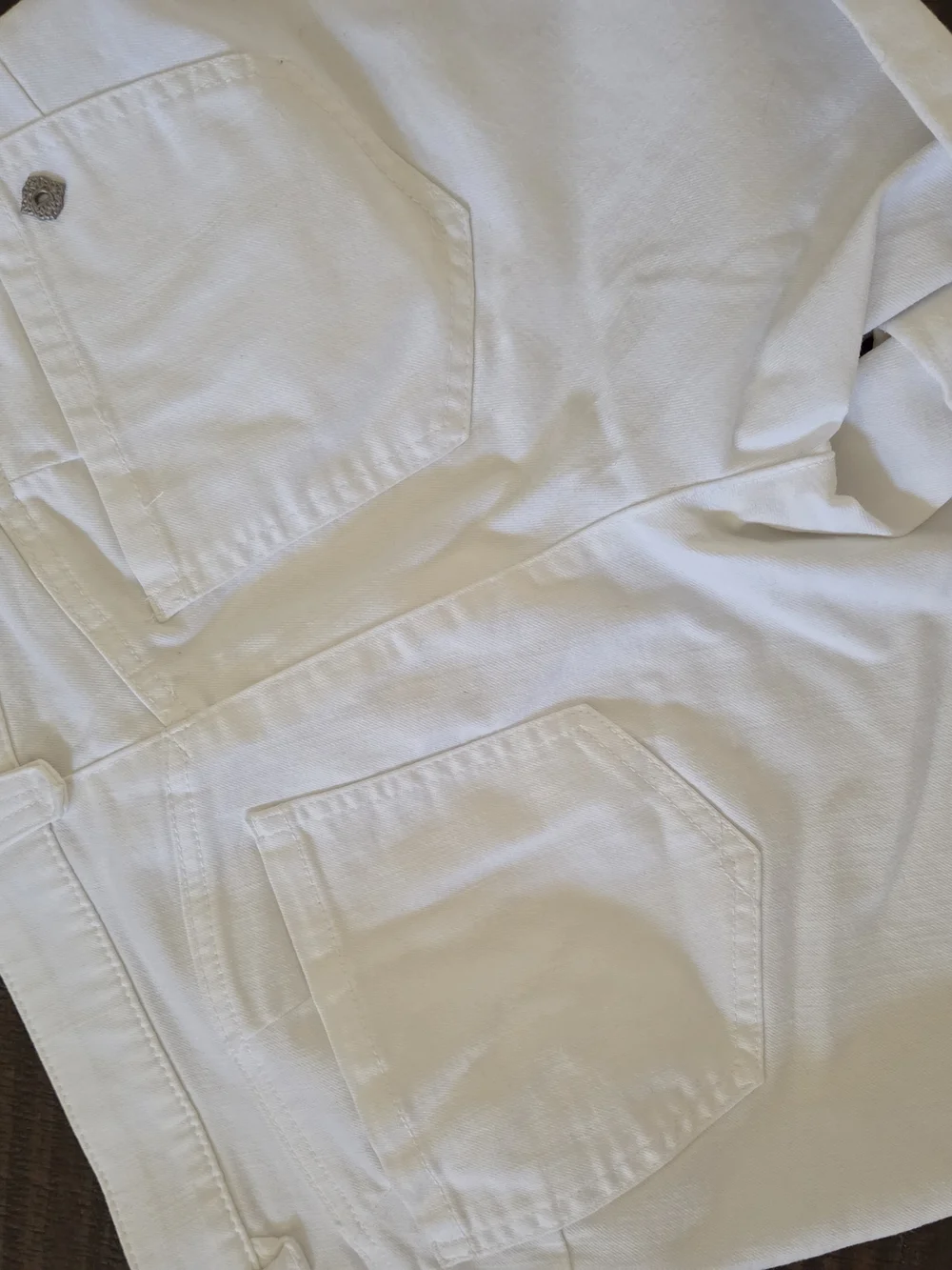 Democracy White Cuffed Denim Shorts